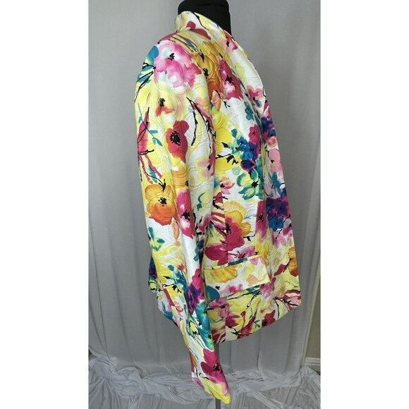 Floral Blazer Jacket By Investments Size 14 Lightweight Dillards - Picture 6 of 10